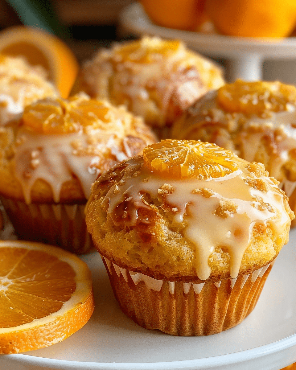 Vegan Orange Muffins With Fresh Orange Glaze