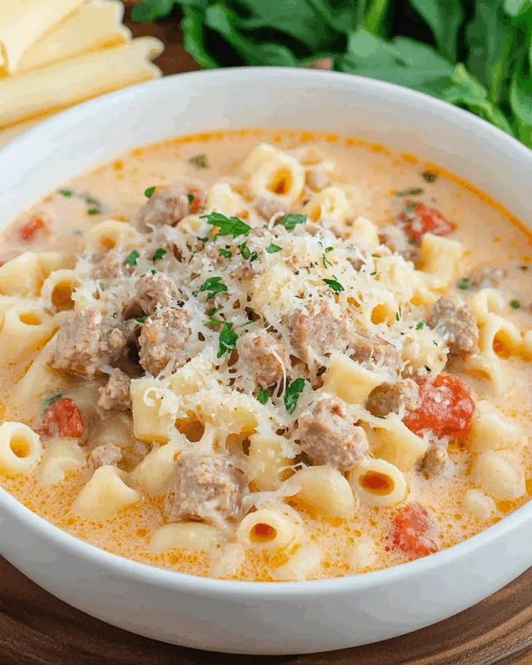 Creamy Parmesan Sausage Ditalini Soup