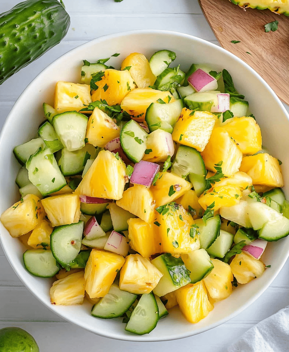 The BEST Summer Pineapple Cucumber Salad