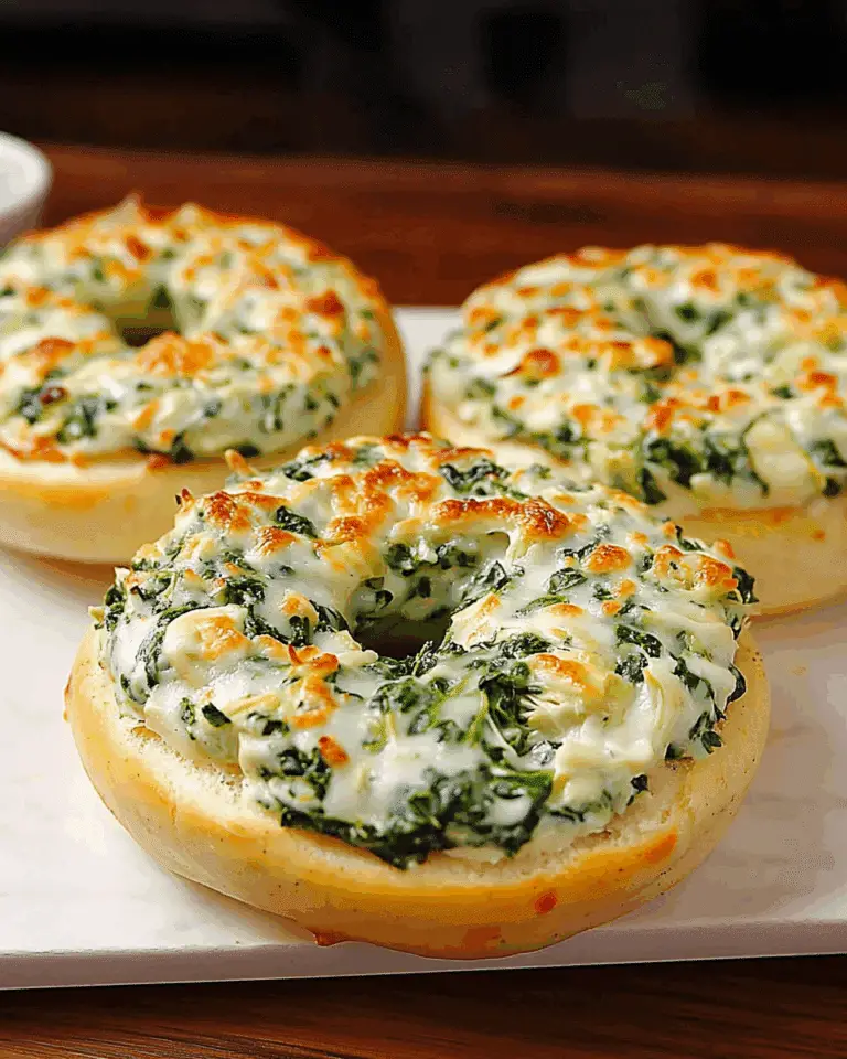 Cheesy Spinach Artichoke Bagels