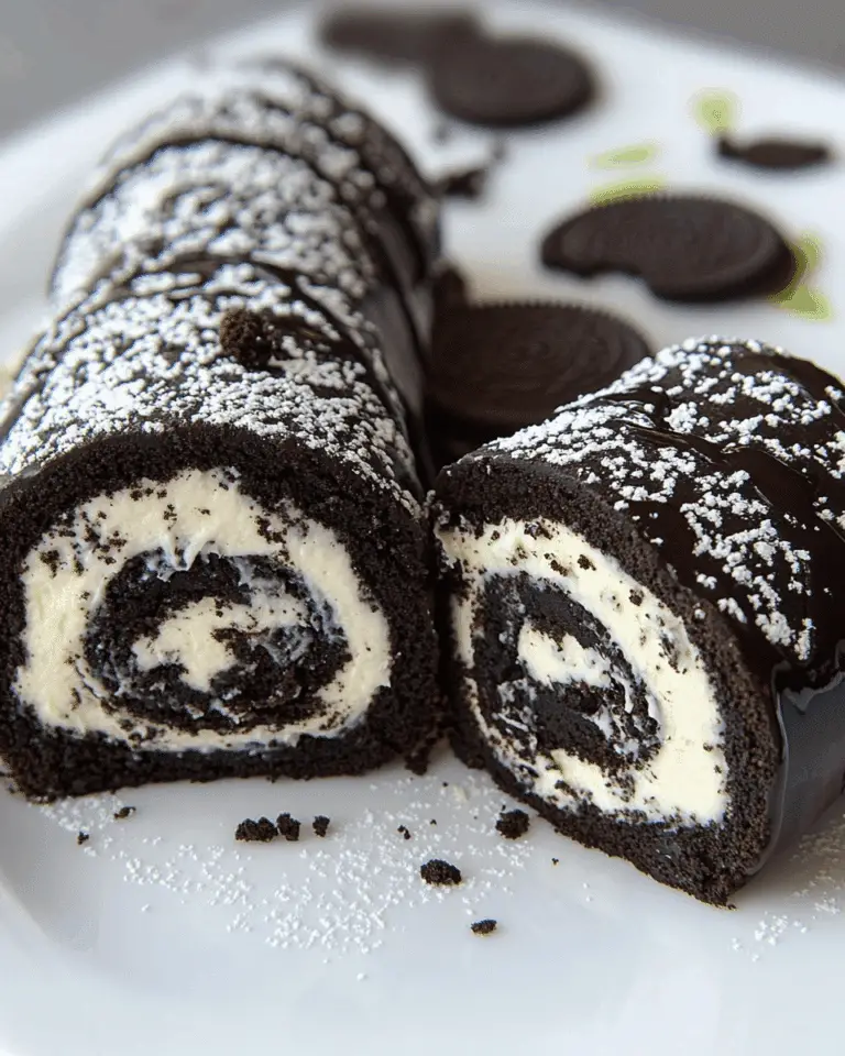 Oreo Roll Dessert: A Decadent Chocolate Cake Roll with Oreo Cream Filling