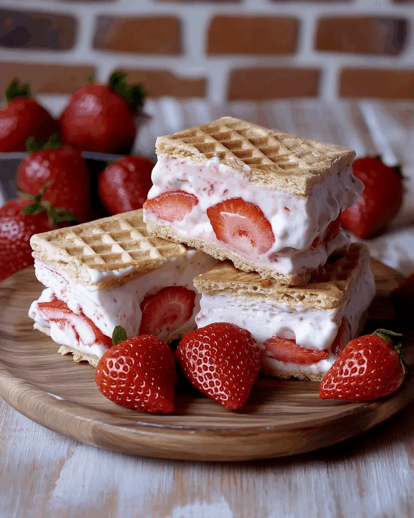 Homemade Strawberry Ice Cream Sandwich