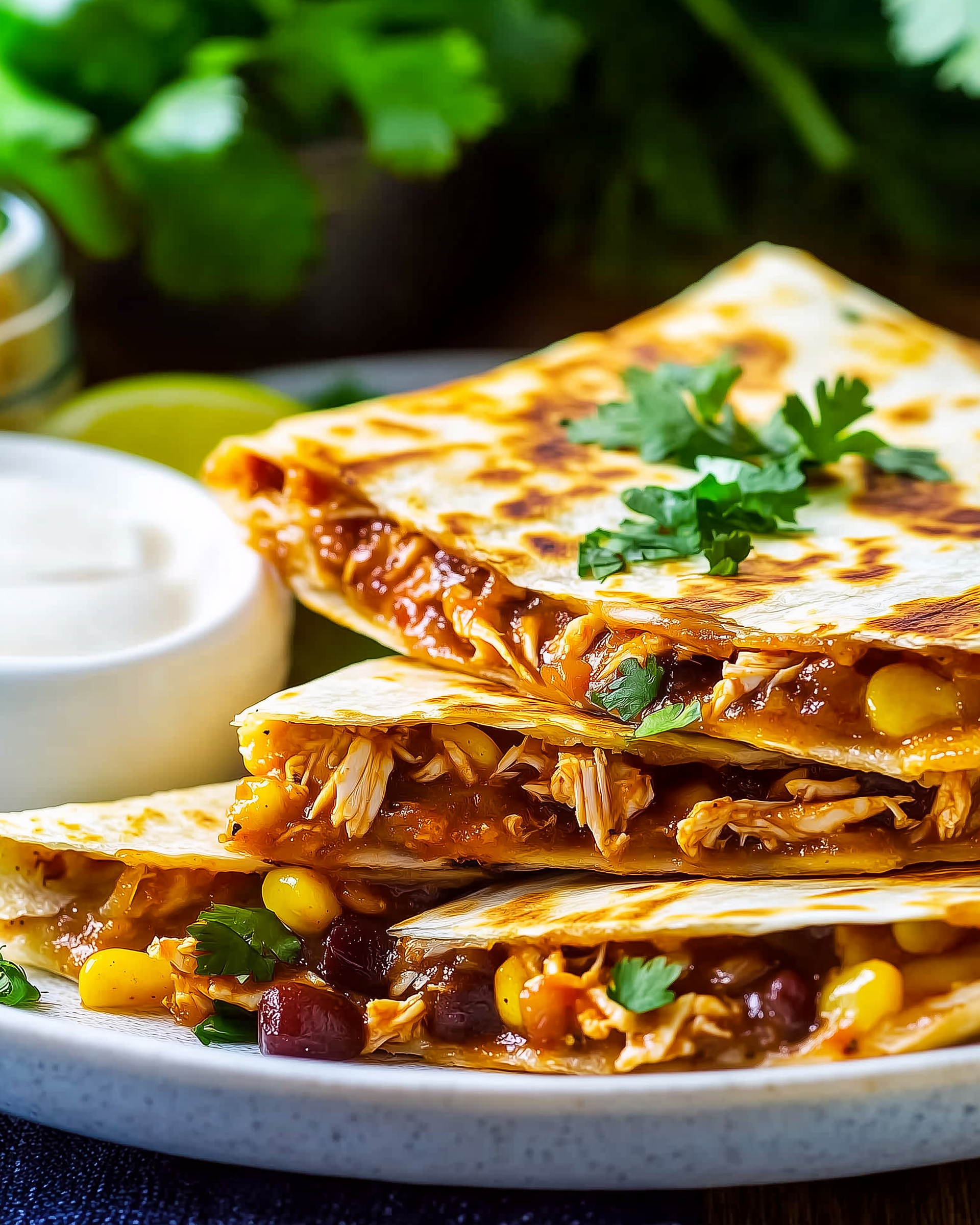 BBQ Chicken Quesadillas 2 BBQ Chicken Quesadillas