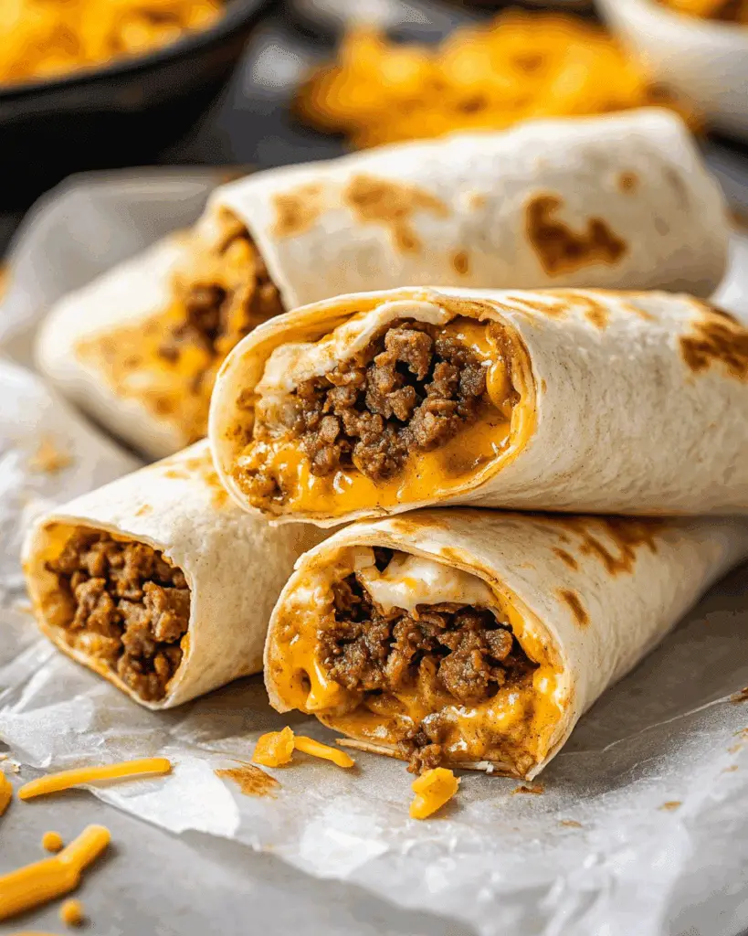 Crunchy Beef Cheese Wraps
