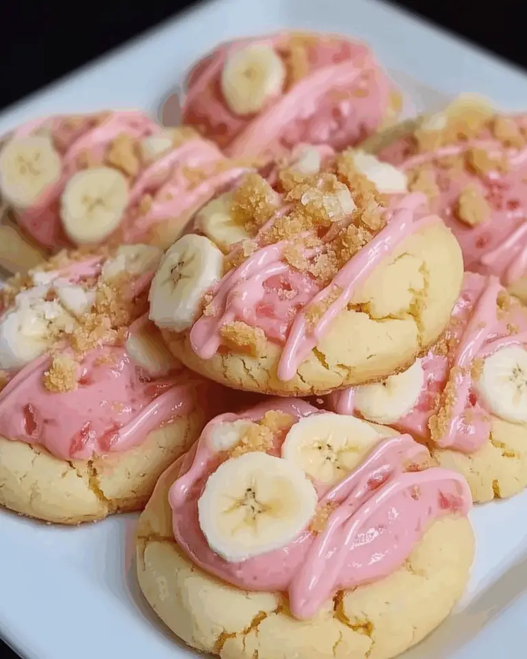 Strawberry Banana Pudding Cookies with Cheesecake Dip