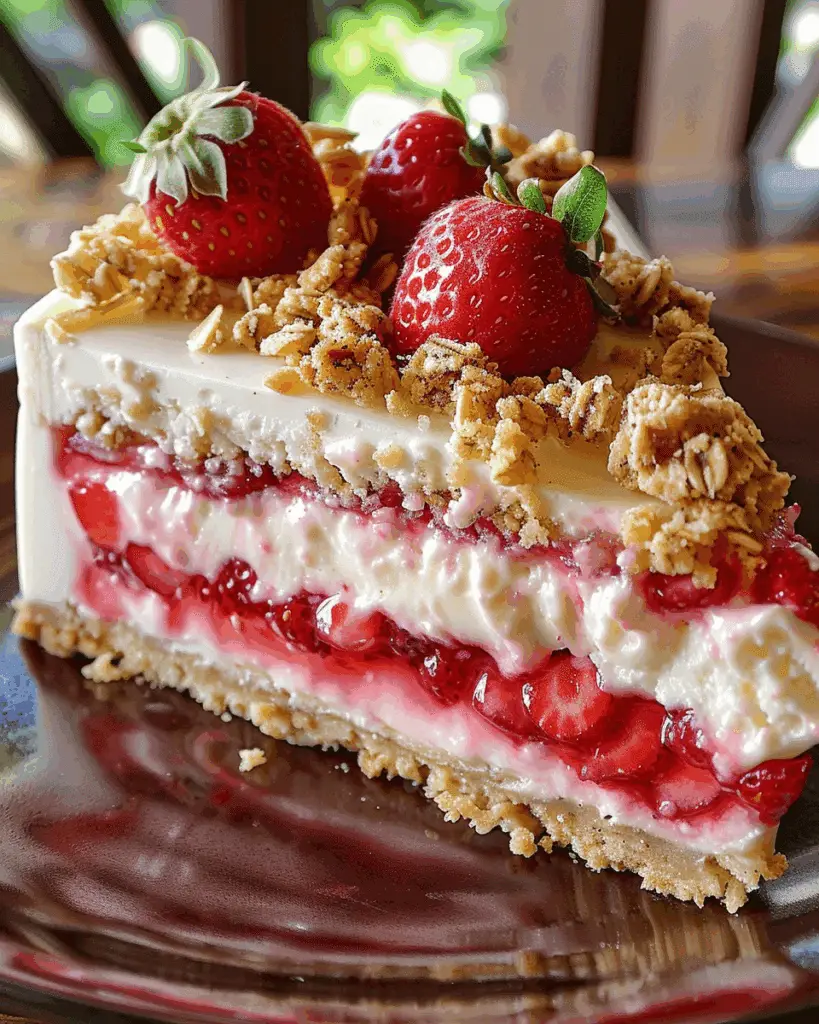Berrylicious Strawberry Crunch Cheesecake: A Sweet No-Bake Dessert