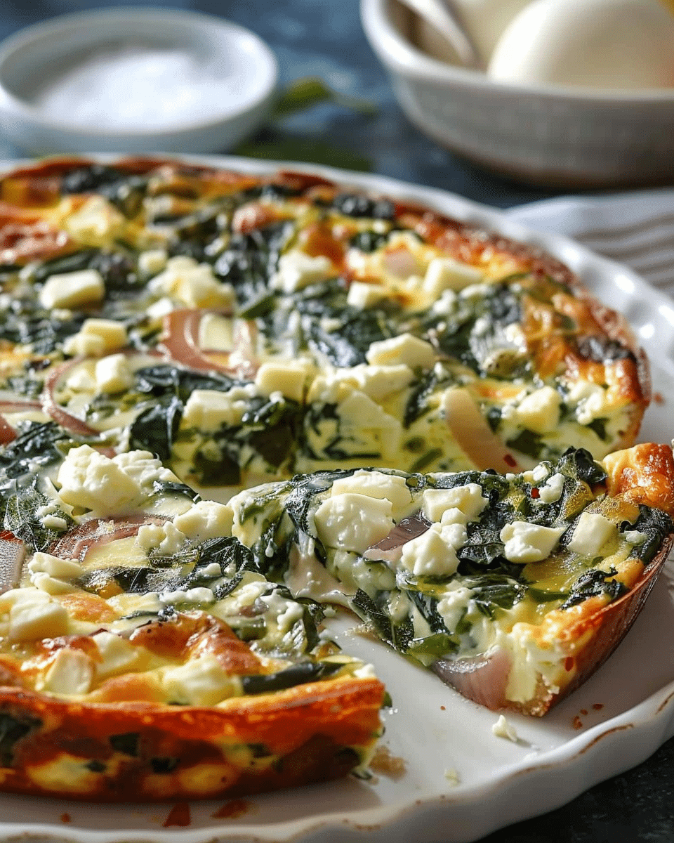 Best Crustless Spinach, Onion, and Feta Quiche