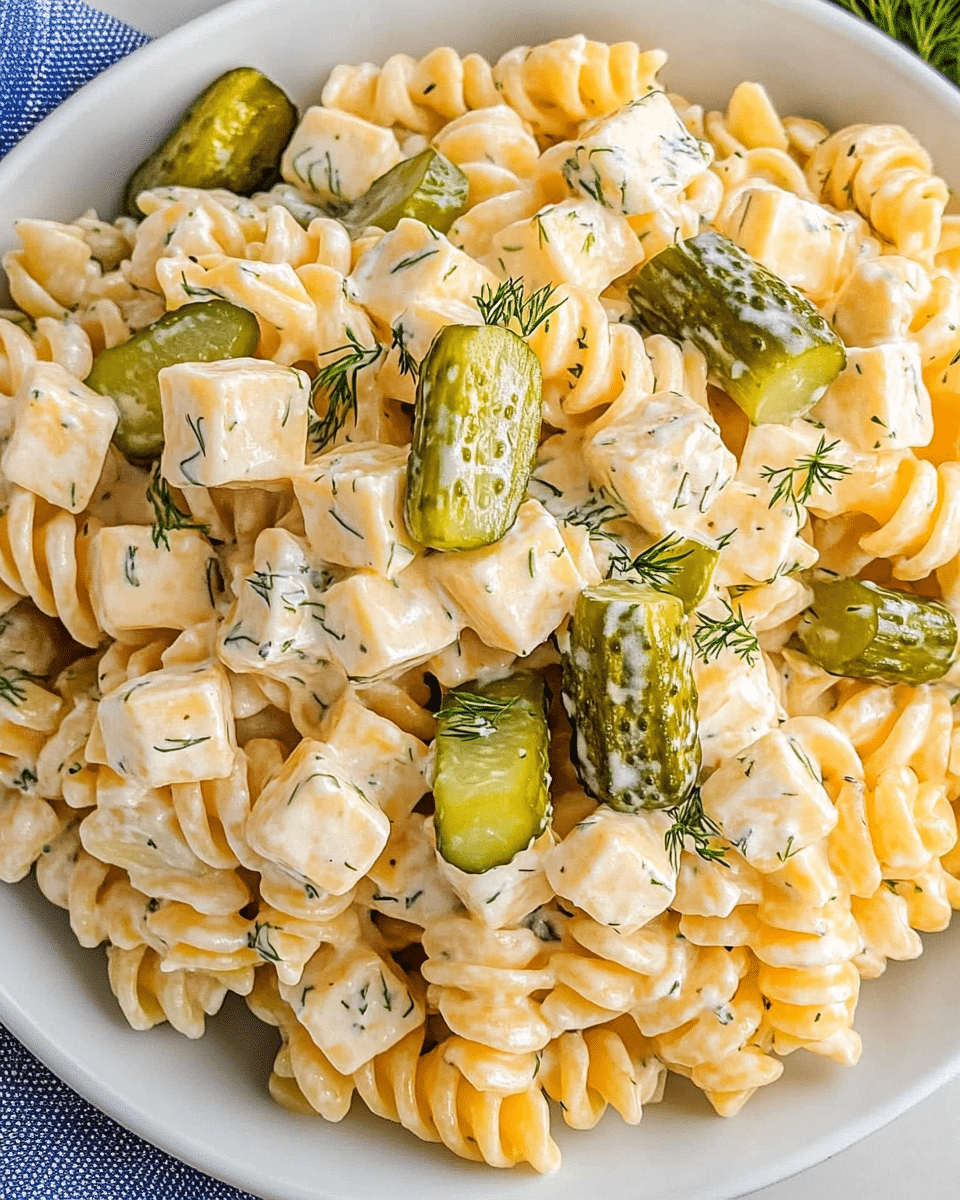 The BEST Dill Pickle Pasta Salad