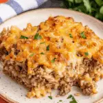 French Onion Ground Beef and Rice Casserole