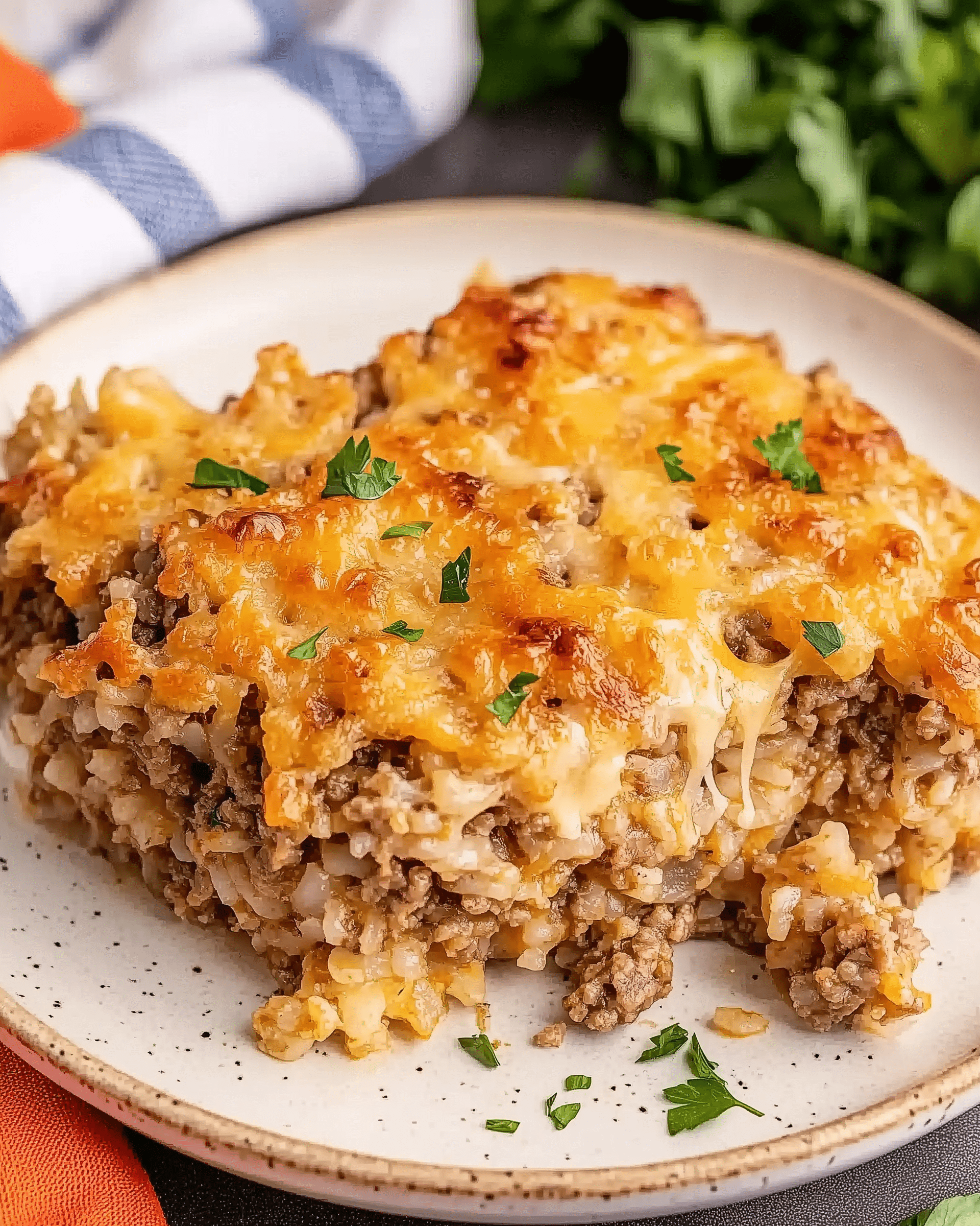 French Onion Ground Beef and Rice Casserole