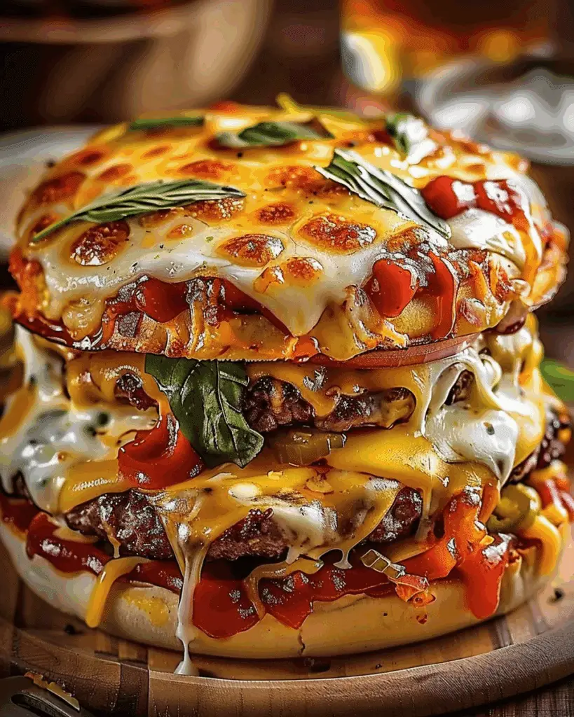 Cheesy Pizza Burger