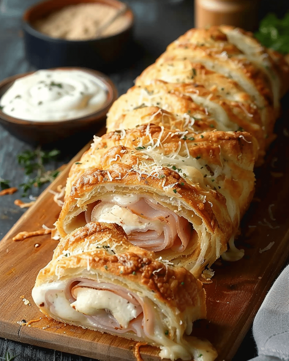 Chicken Cordon Bleu Stromboli