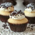 Chocolate Dipped Cannoli Cupcakes