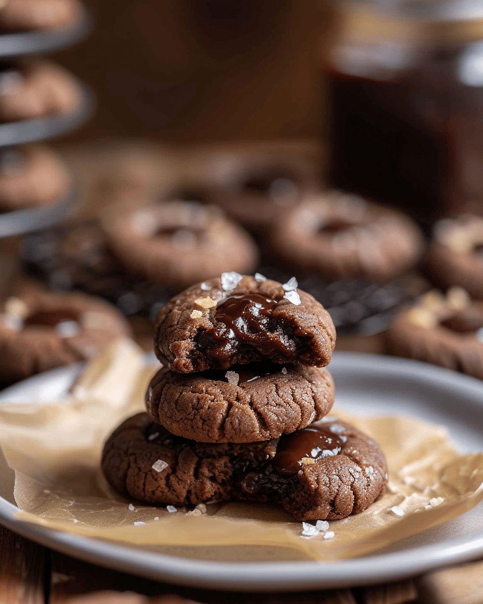 Chocolate Ganache Thumbprint Cookies