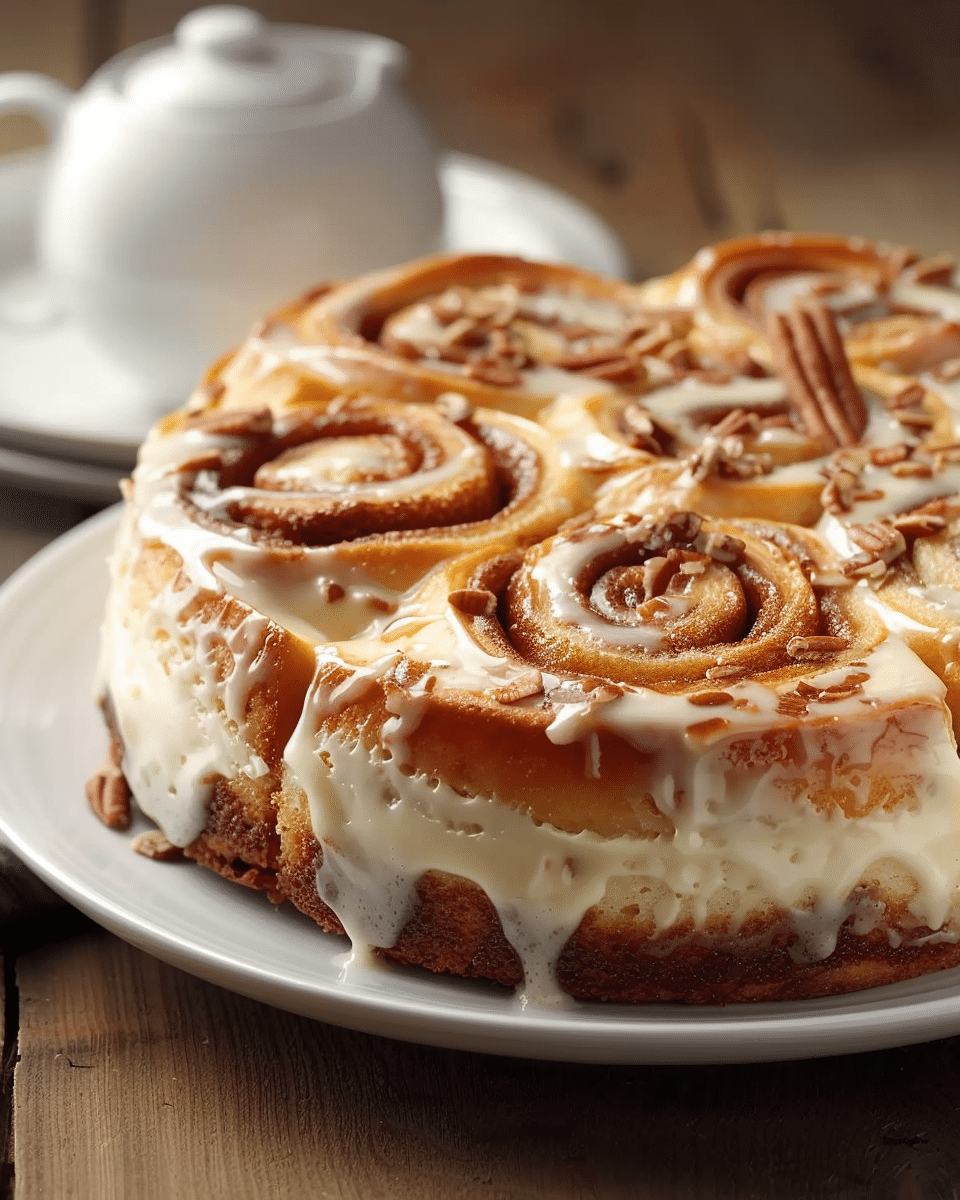 Cinnamon Roll Honeybun Cheesecake