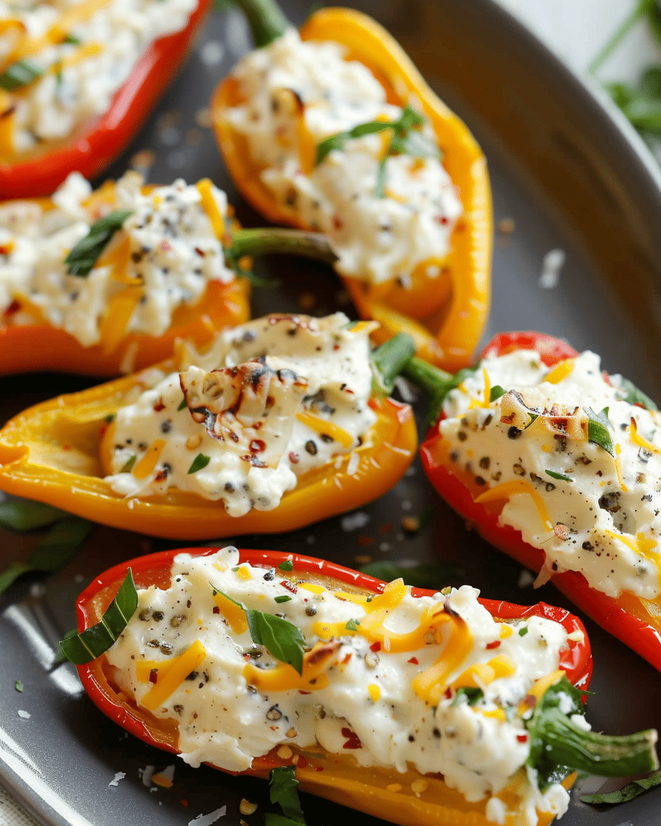 Everything Bagel Cream Cheese Stuffed Peppers Recipe