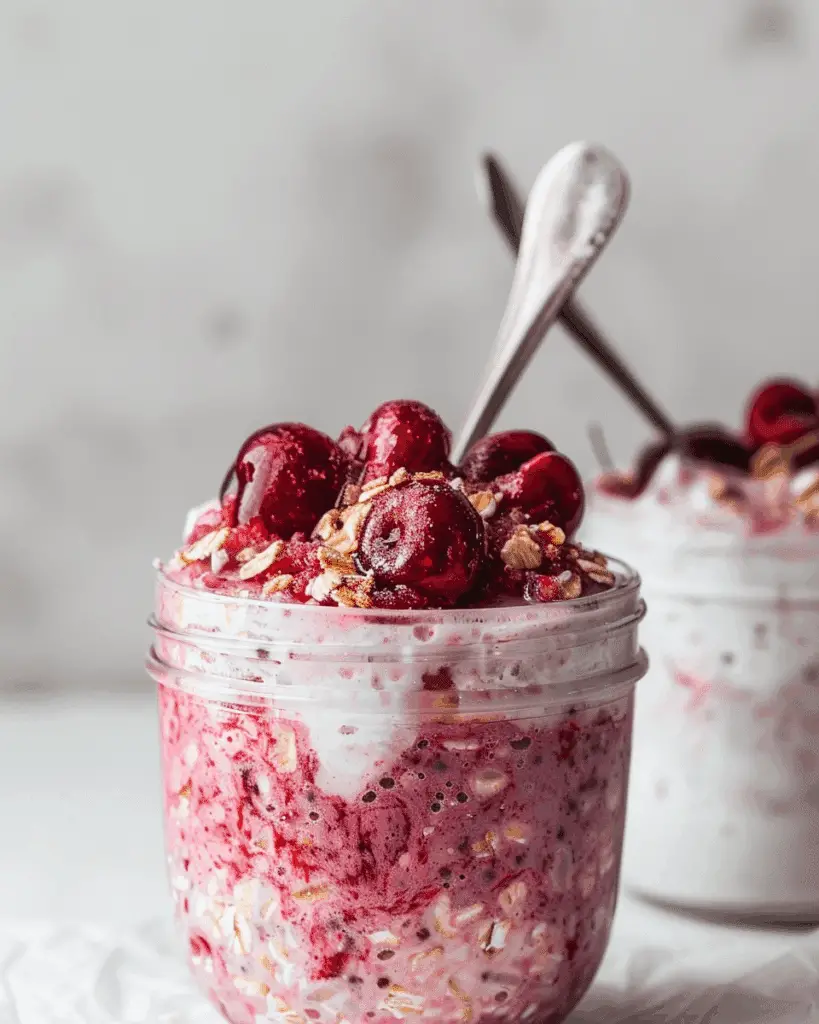 Copycat Cherry Pie Overnight Oats Recipe