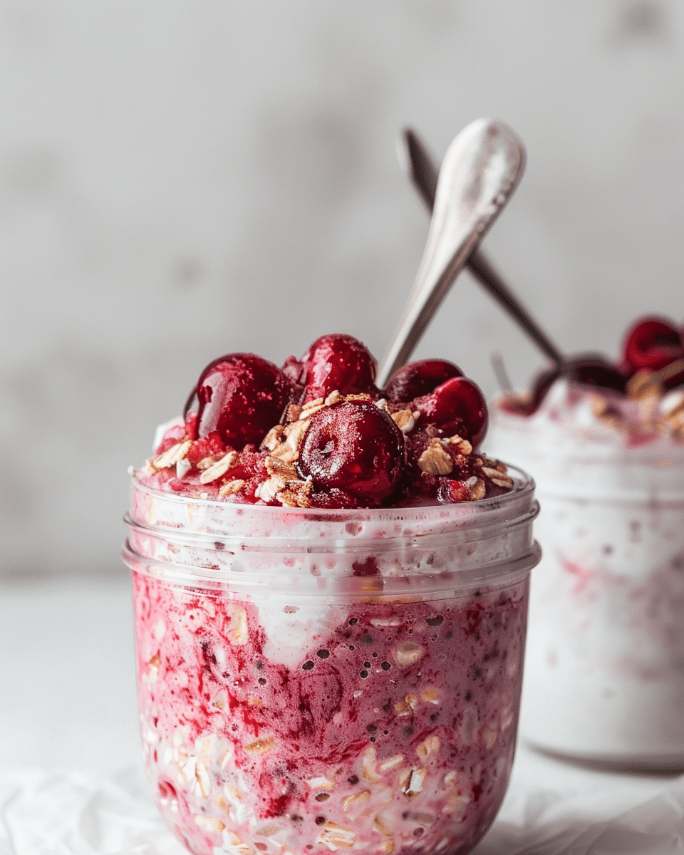 Copycat Cherry Pie Overnight Oats Recipe