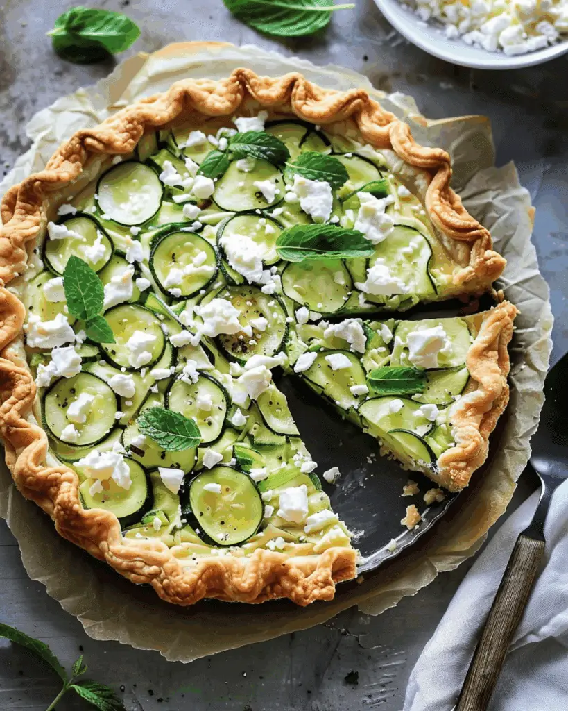 Courgette, Feta, and Mint Tart