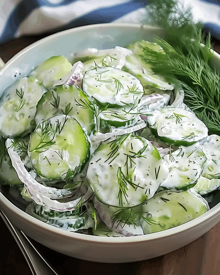Creamy Dill Cucumber Onion Salad: A Fresh and Tangy Delight