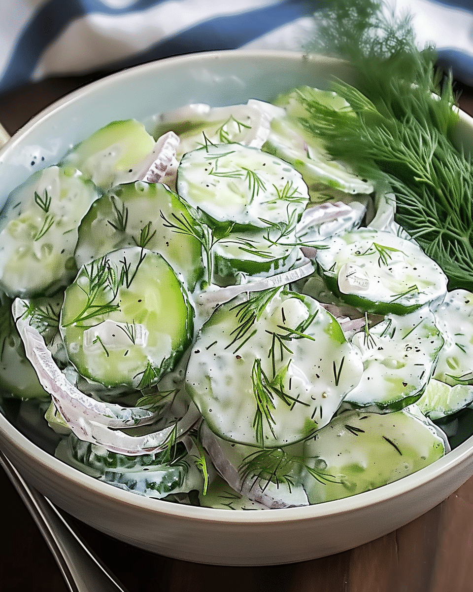 Creamy Dill Cucumber Onion Salad: A Fresh and Tangy Delight