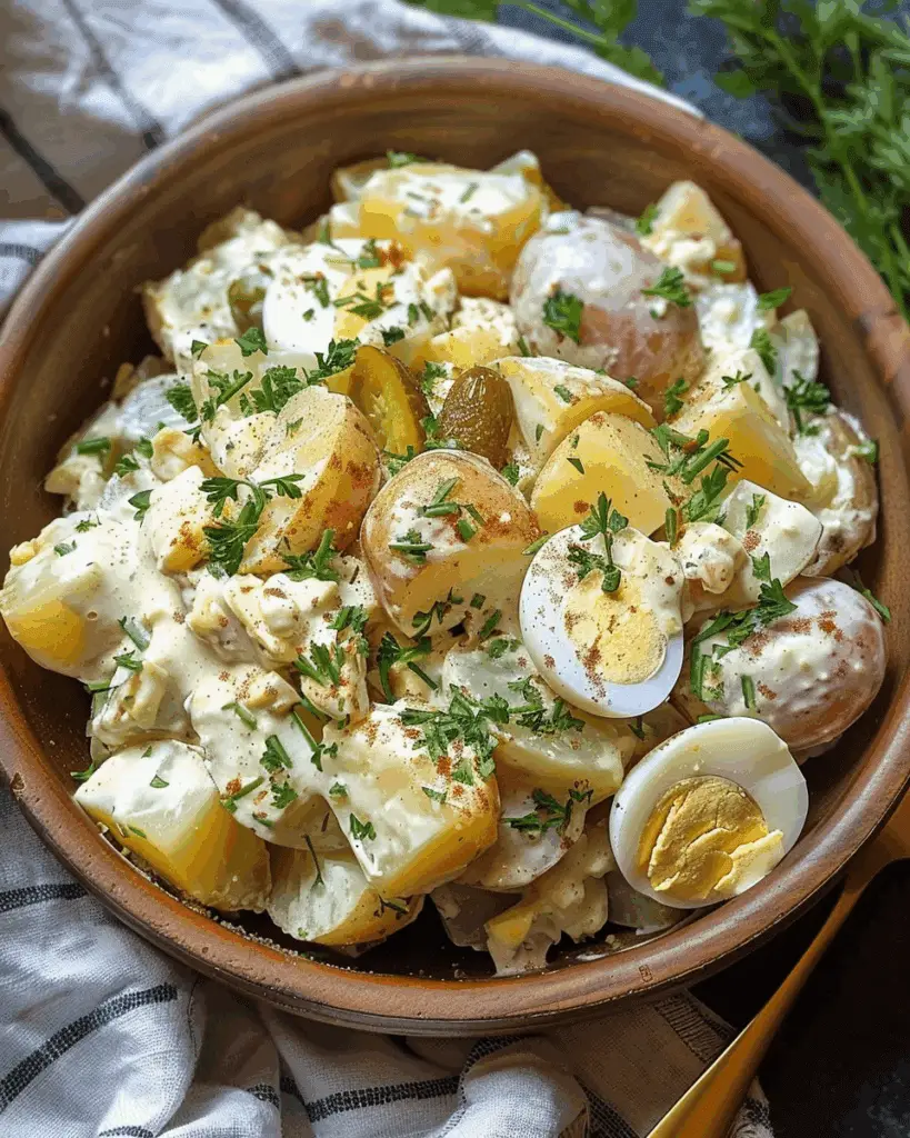 Creamy Potato Salad with Eggs & Pickles