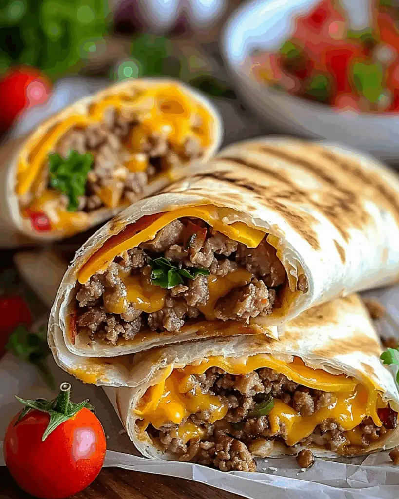Backyard Burger Bliss: Grilled Cheeseburger Wraps Recipe