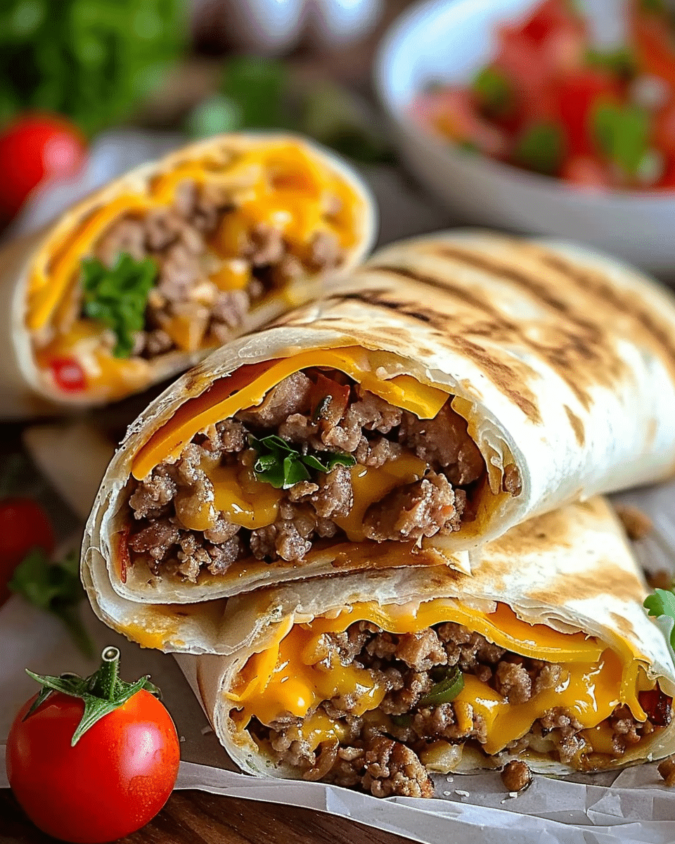 Backyard Burger Bliss: Grilled Cheeseburger Wraps Recipe