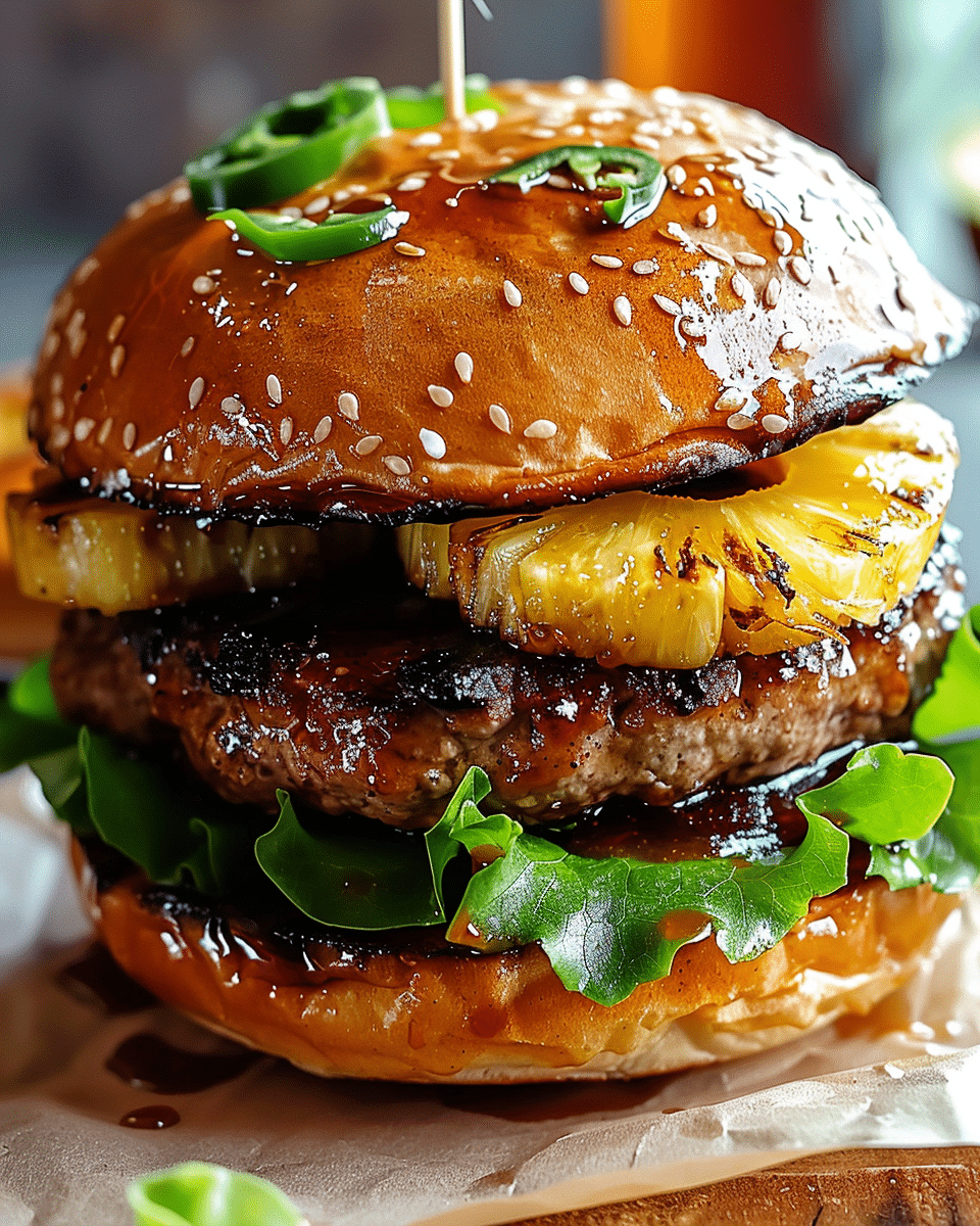 Hawaiian Teriyaki Pineapple Burgers