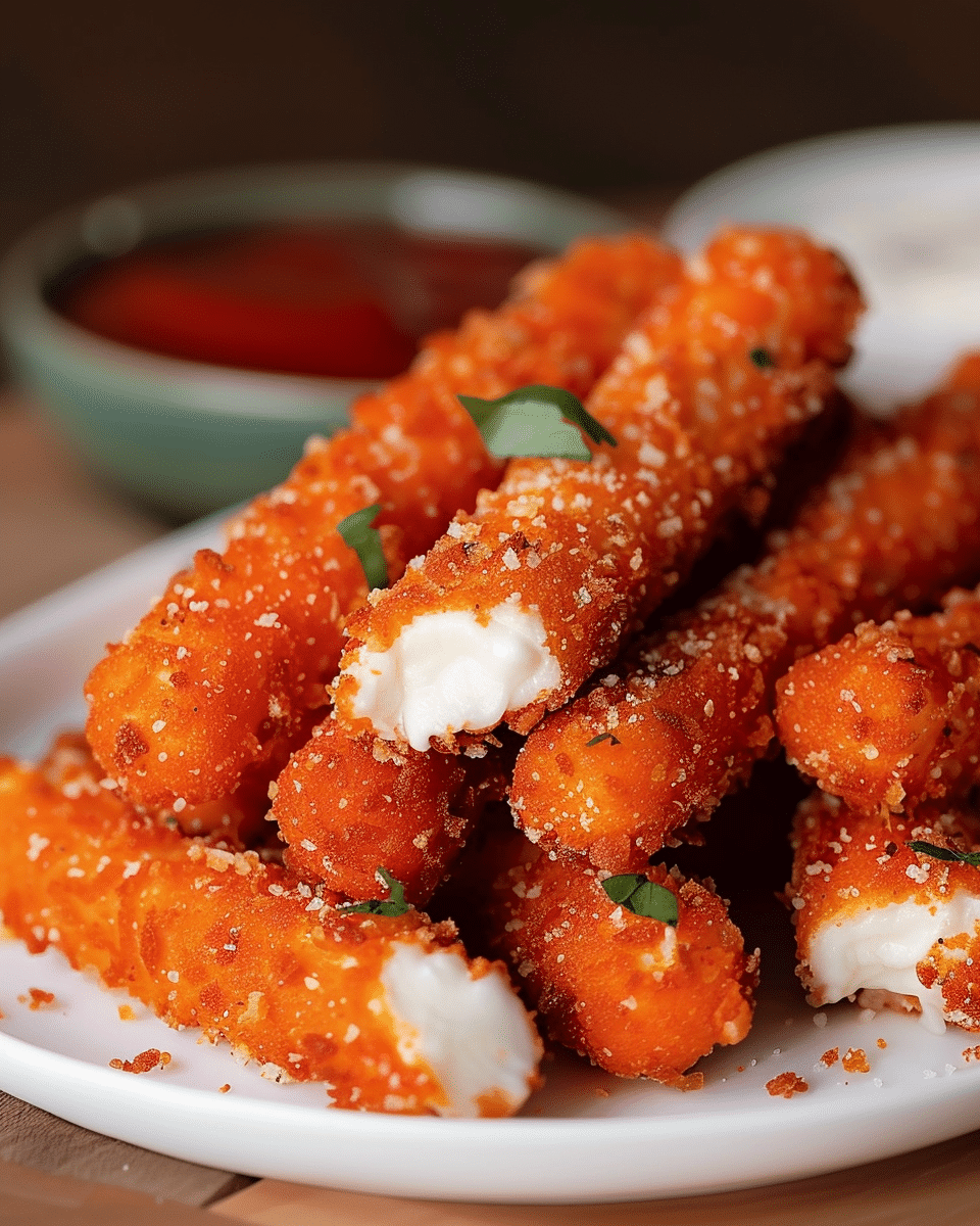 Hot Cheeto Mozzarella Sticks