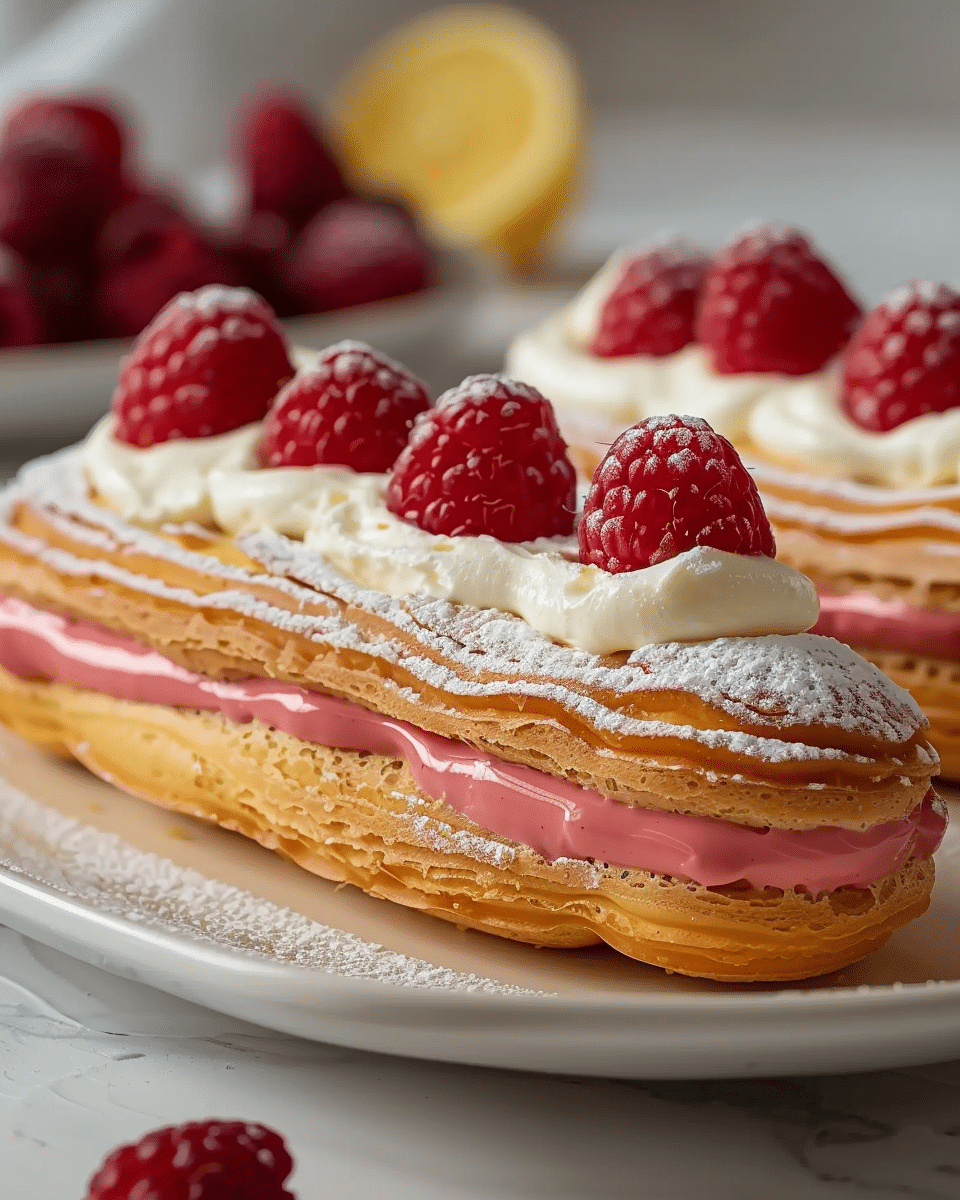 Lemon Raspberry Eclairs