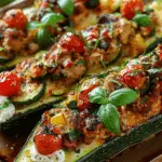 Mediterranean Chicken Zucchini Boats