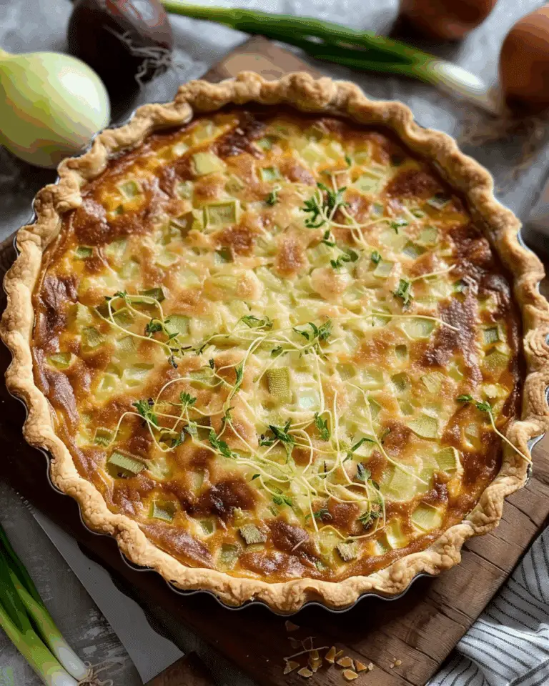 Moist Leek Tart with Gruyère and Onions: A Rich and Flavorful Dish