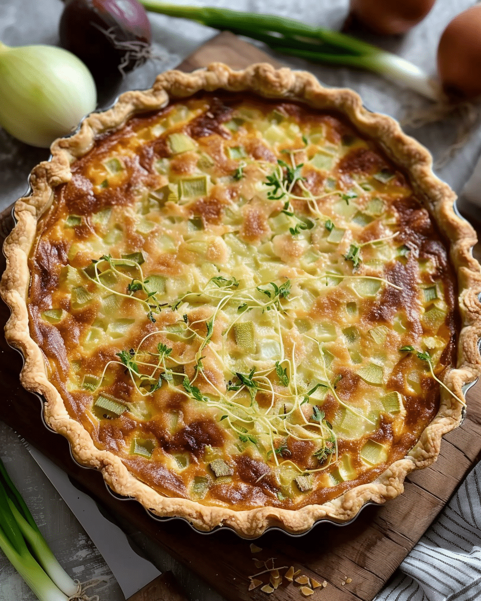 Moist Leek Tart with Gruyère and Onions: A Rich and Flavorful Dish