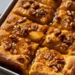 Pumpkin Walnut Focaccia with Brown Sugar Caramel