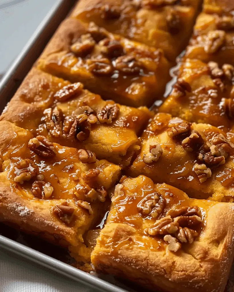 Pumpkin Walnut Focaccia with Brown Sugar Caramel