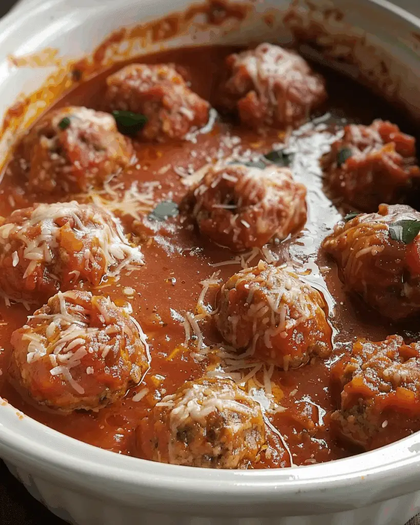 Slow Cooker Mozzarella-Stuffed Turkey Meatballs