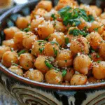 Spicy Garlic Parmesan Roasted Chickpeas