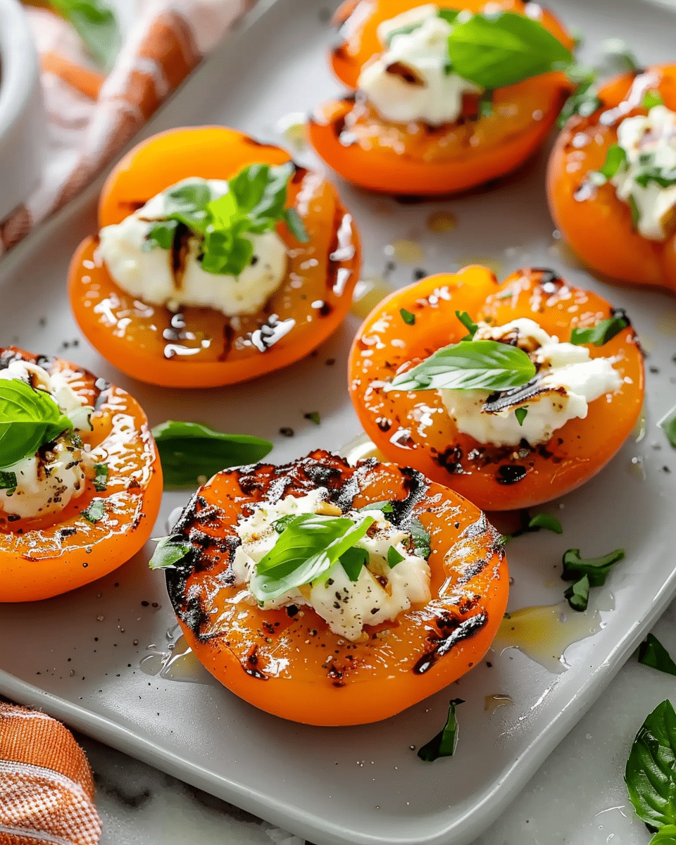 Sweet Grilled Apricots with Goat Cheese