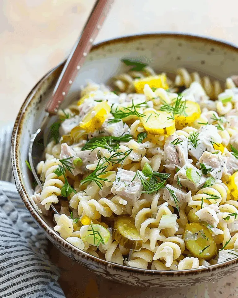 Tuna Pasta Salad with Dill Pickles: A Flavorful, Hearty Delight