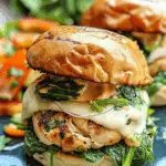 White Cheddar Spinach Chicken Burgers