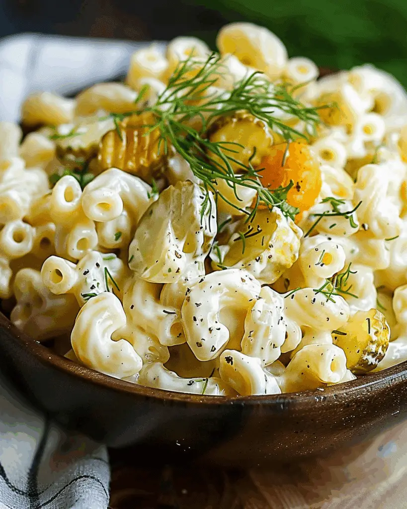 Classic Dill Pickle Macaroni Salad