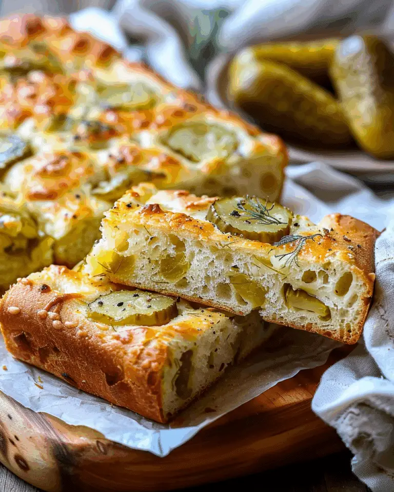 Dill Pickle Focaccia Bread: The Ultimate Mashup for Pickle Lovers