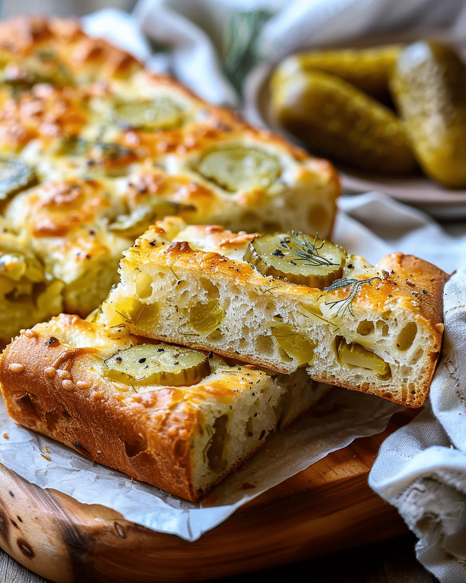 Dill Pickle Focaccia Bread: The Ultimate Mashup for Pickle Lovers