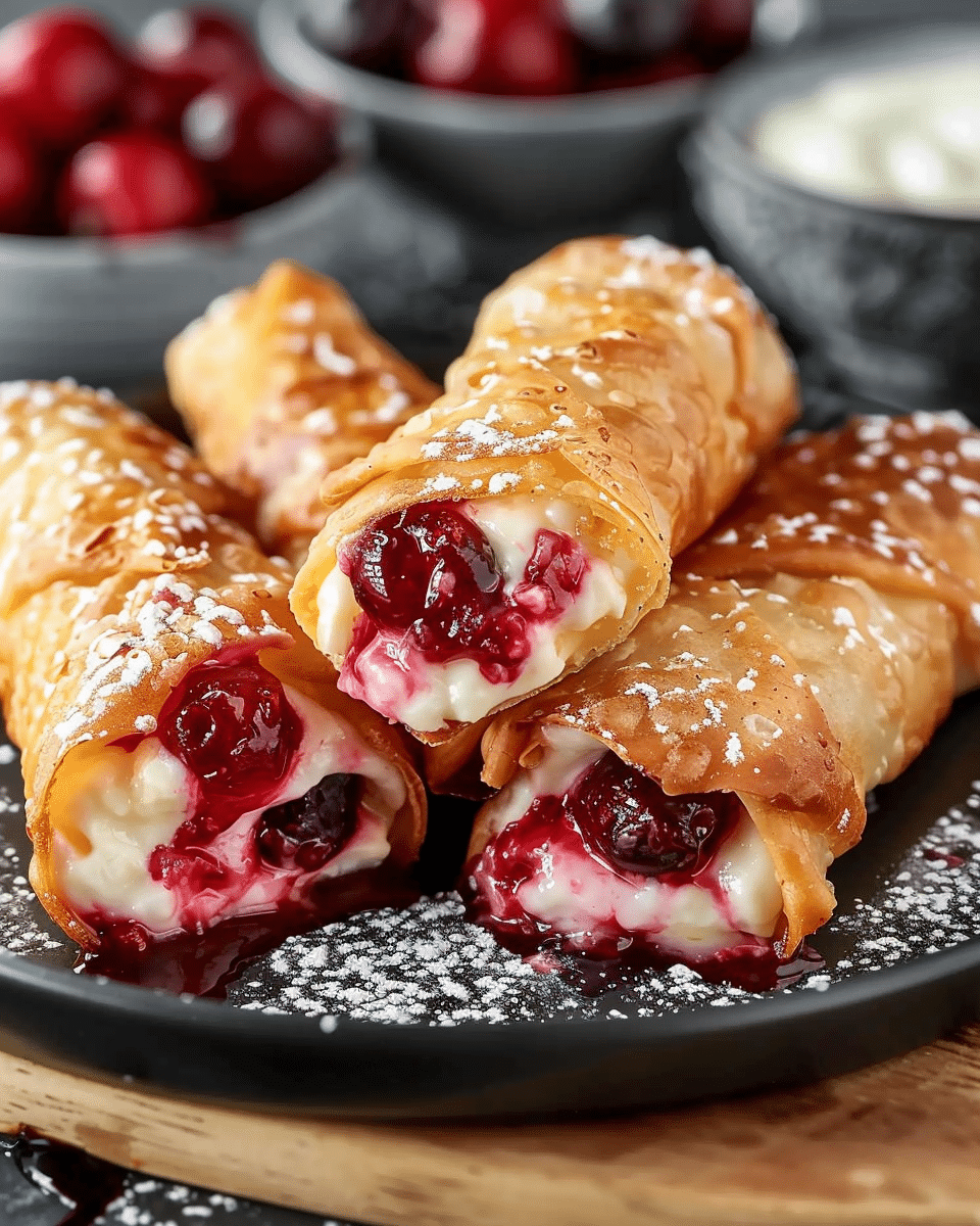 Air Fryer Cherry Cheesecake Egg Rolls: Irresistible Dessert