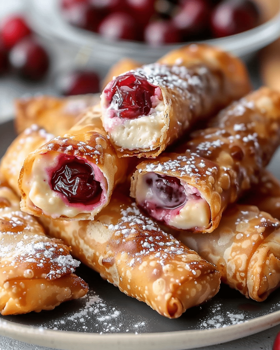Air Fryer Cherry Cheesecake Egg Rolls: Irresistible Dessert