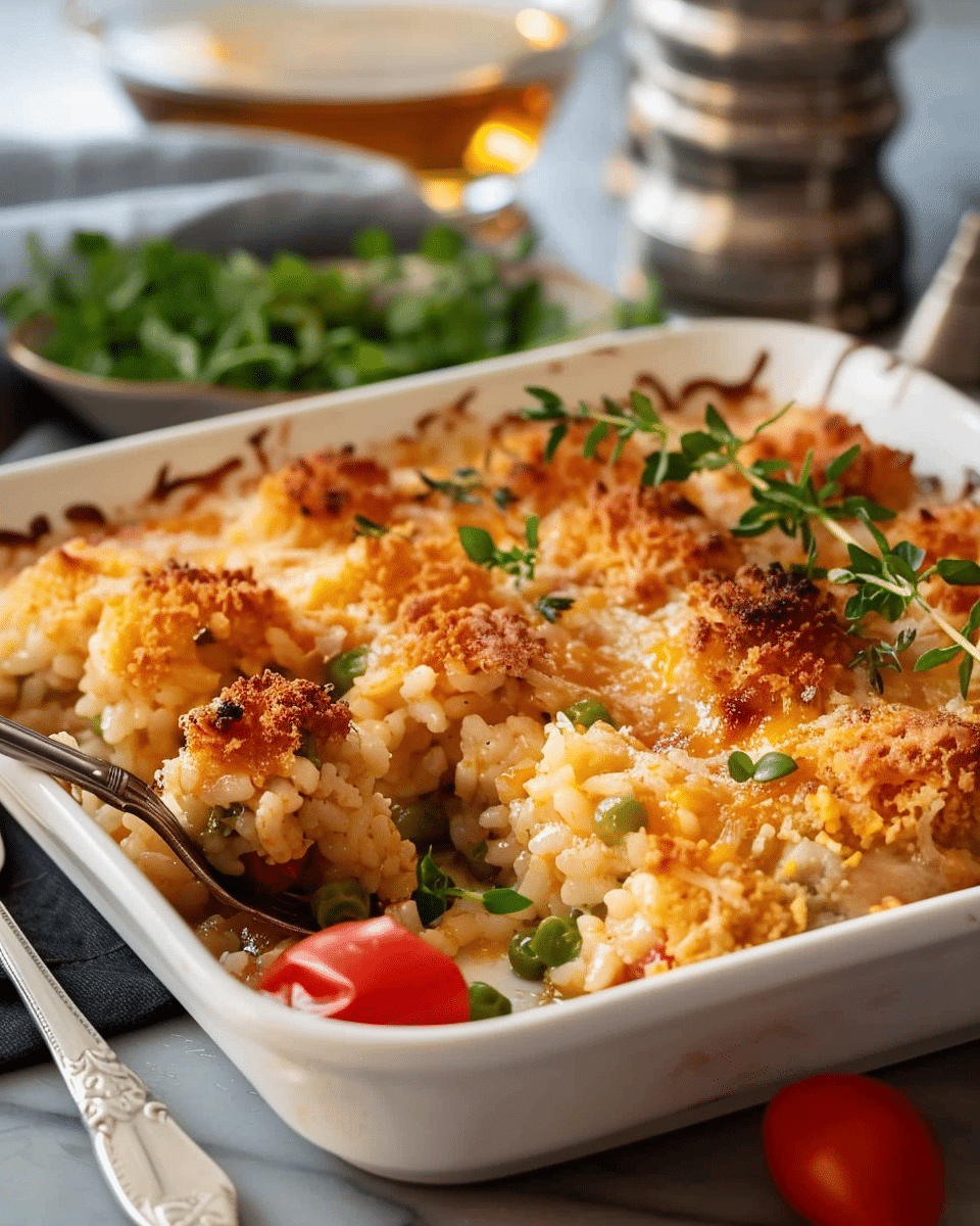Arancini Rice Ball Casserole for a Quick Italian Dinner