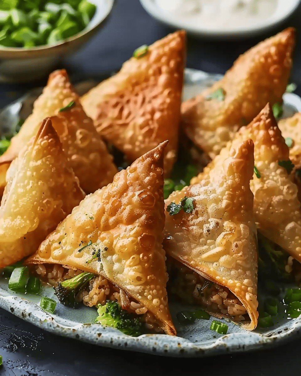 Beef Broccoli-Stuffed Rice Triangles for Ultimate Comfort Food