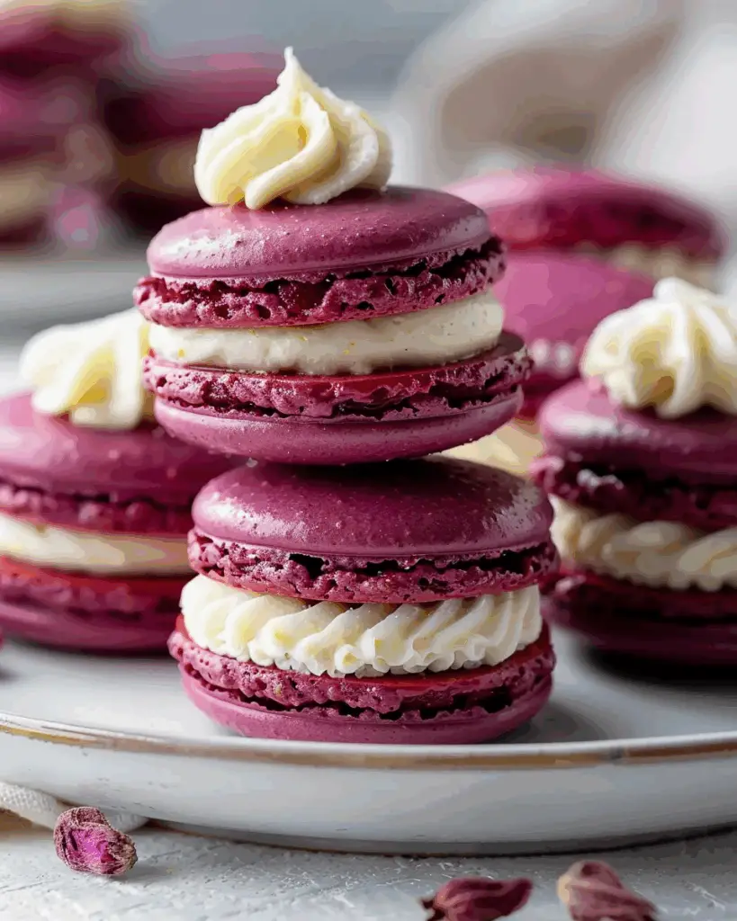 Beetroot Macarons with Savory Whipped Cheese Recipe