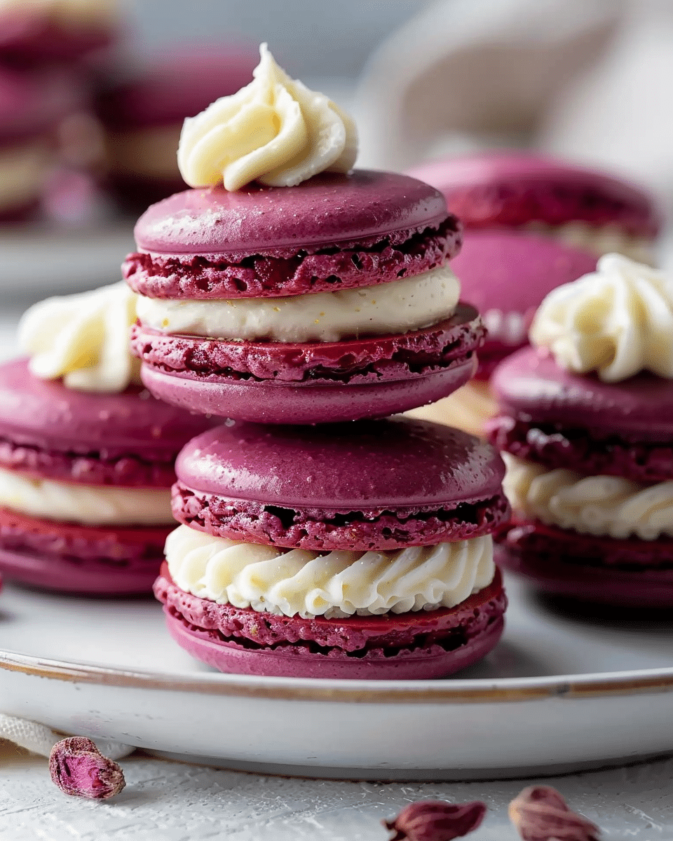 Beetroot Macarons with Savory Whipped Cheese Recipe